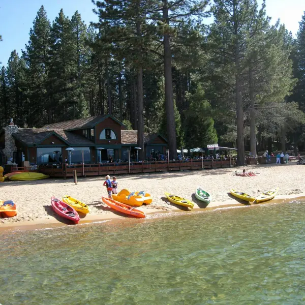 a group of people in a pool of water