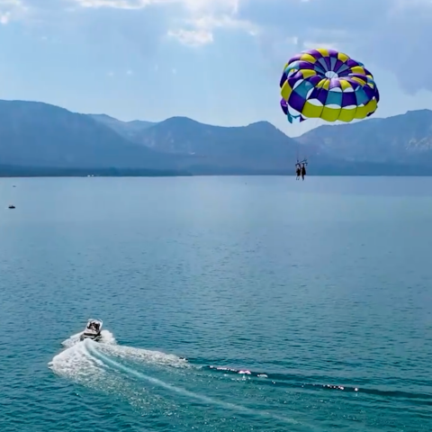 a boat floating on a body of water